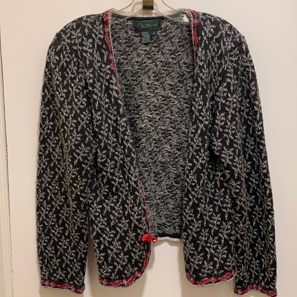 Cullinane sweater jacket. Size small.  Grey and black.